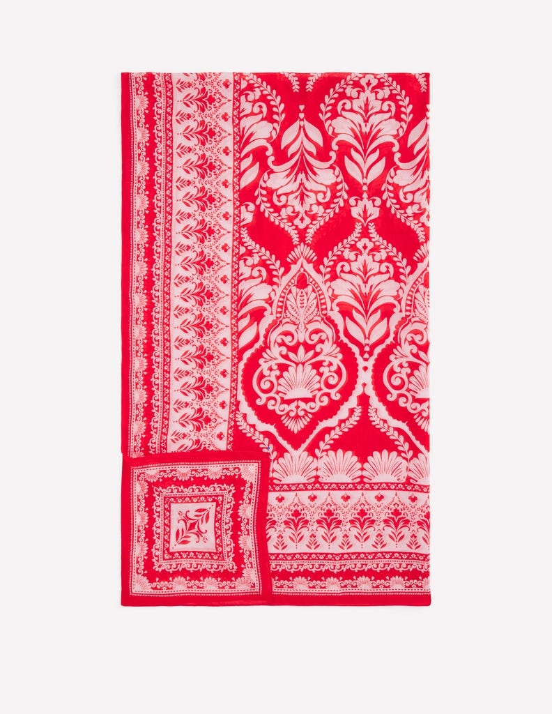 Sarong-Schal mit Muster-Mohnblumenrot, Ziergarten-2