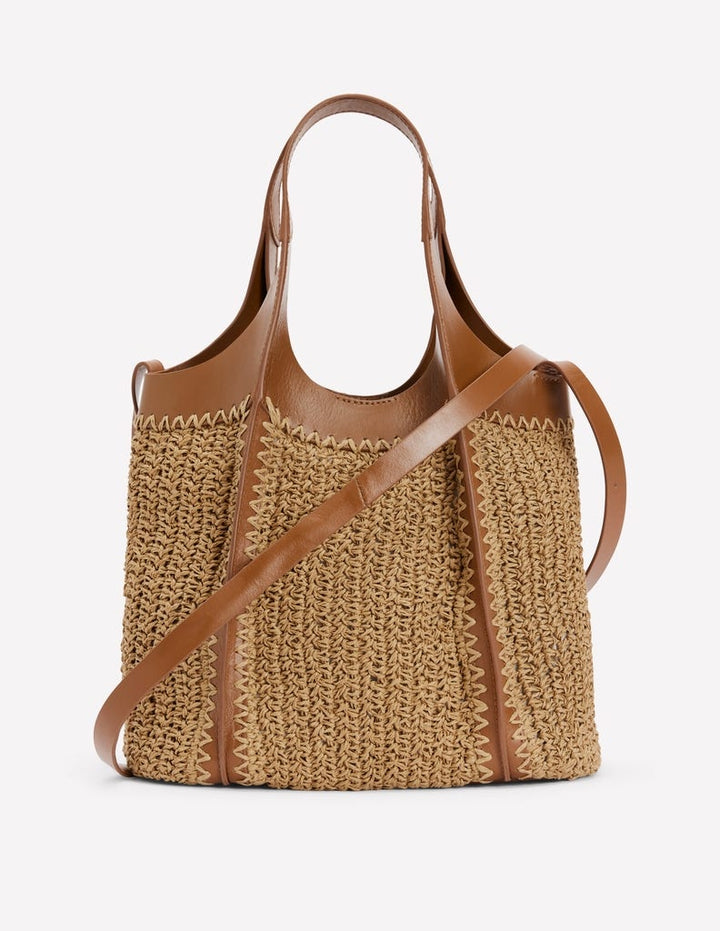 Mini Straw Tote-Natural