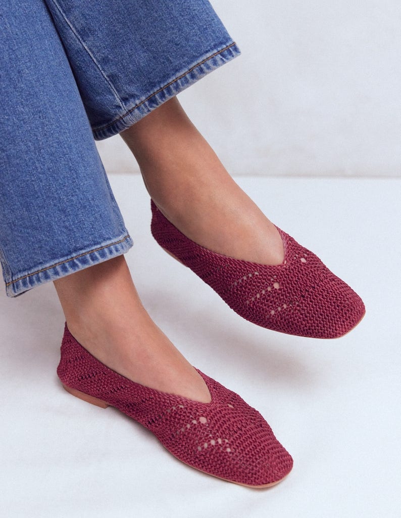 Strick-Ballerinas-Oxblood - Image 2