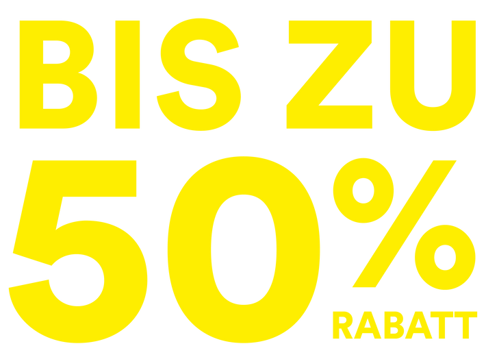 Medienelement mit Text, der auf eine Sonderaktion hinweist