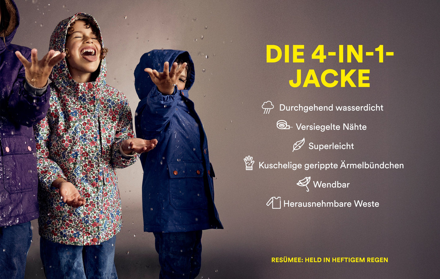 4-in-1 Jacke von Boden Clothing, vielseitig einsetzbar für verschiedene Wetterbedingungen und Aktivitäten.