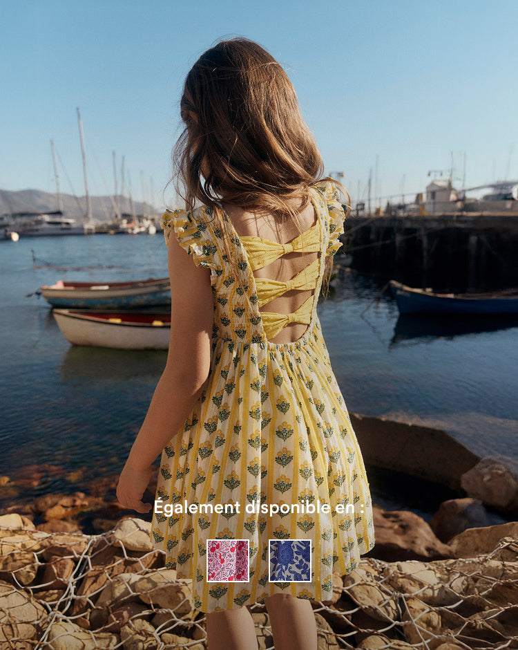 Robe Demoiselle d'Honneur Fille Fleurie Bleu Marine | La Faute à Voltaire Robe Demoiselle d'Honneur Fille Fleurie Bleu Marine | La Faute à Voltaire