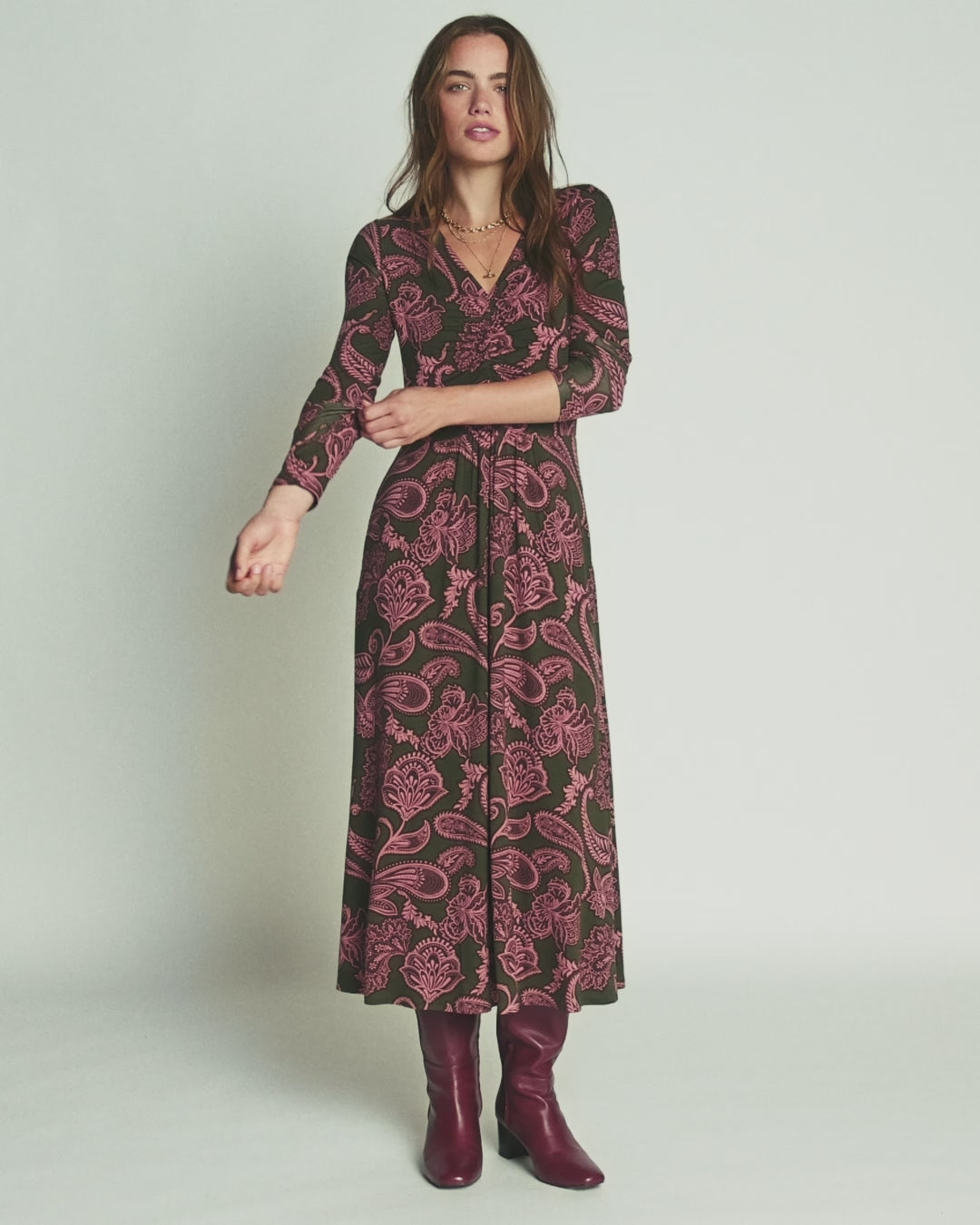 Jasmin Gerafftes Jerseykleid