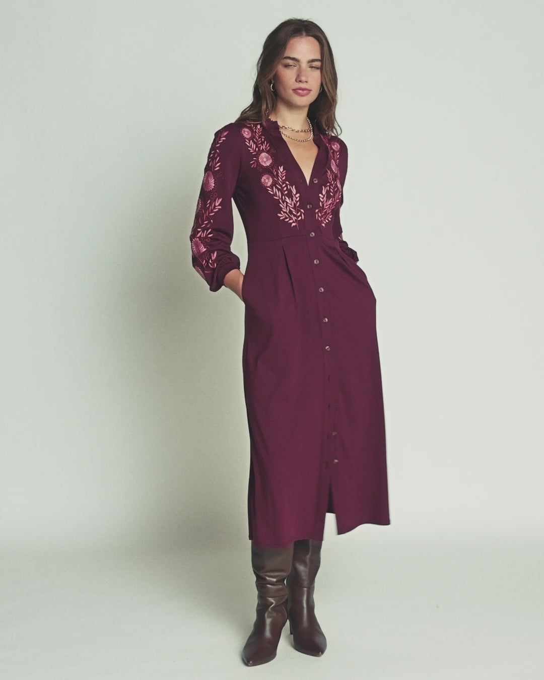 Juliet Jersey-Midikleid