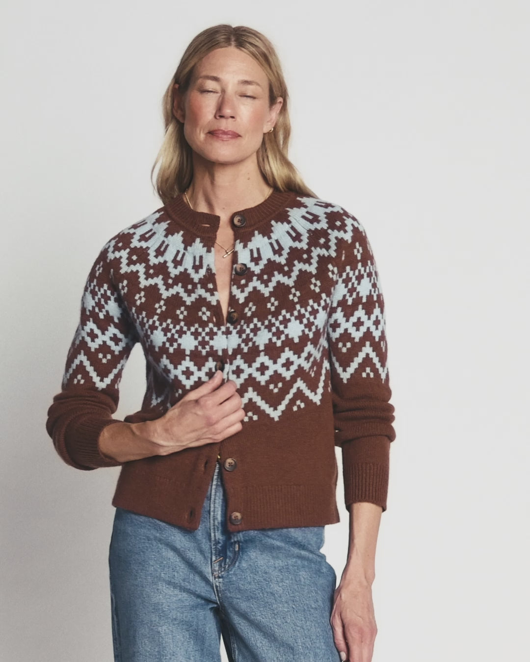 Mae Fair-Isle-Strickjacke