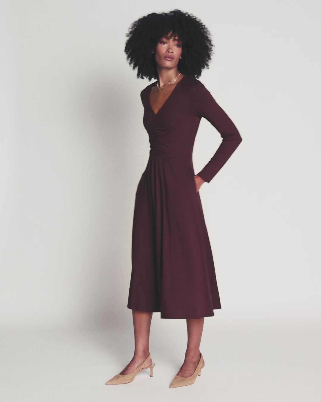 Jasmin Gerafftes Jerseykleid