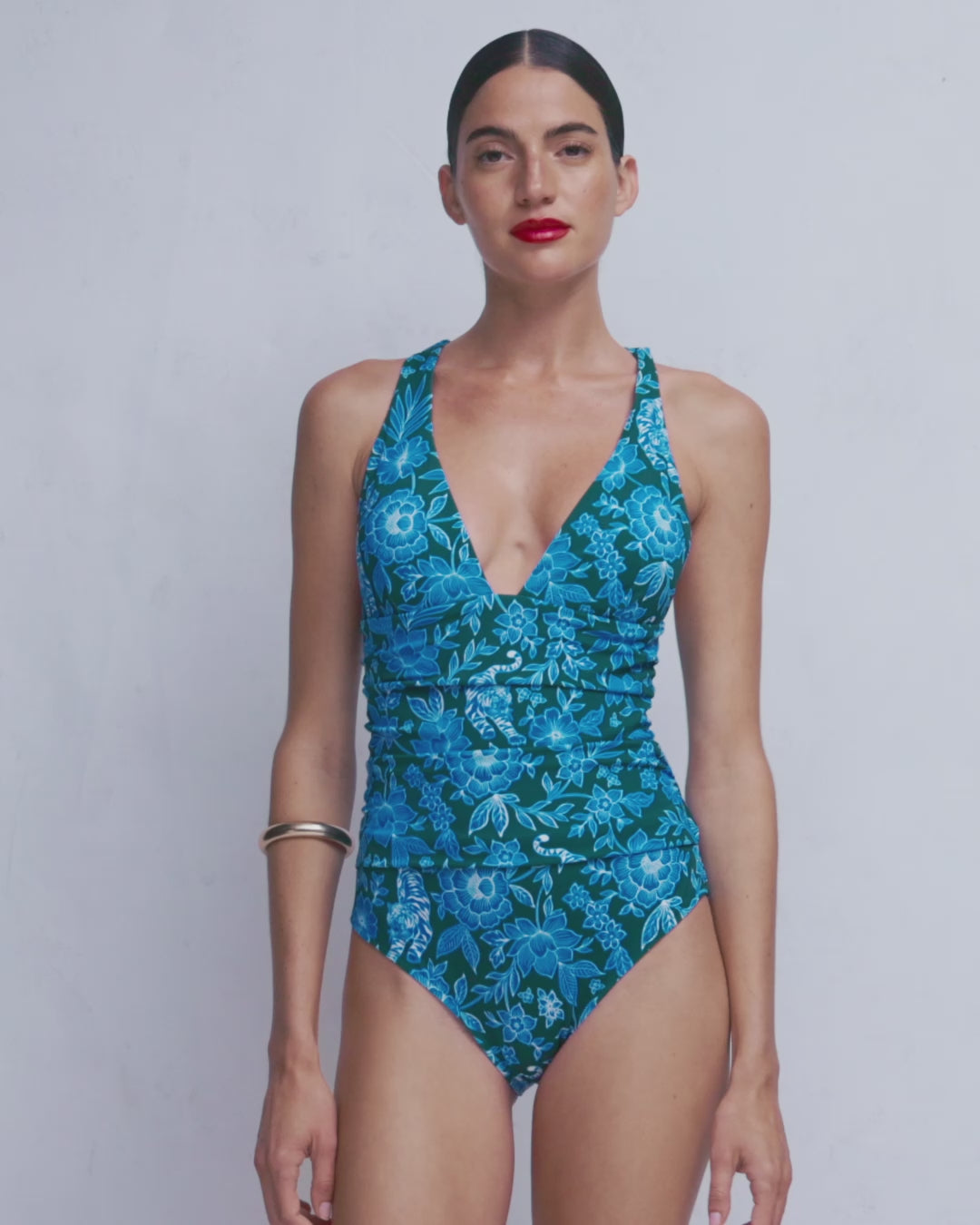 Mykonos Badeanzug mit tiefem V-Ausschnitt