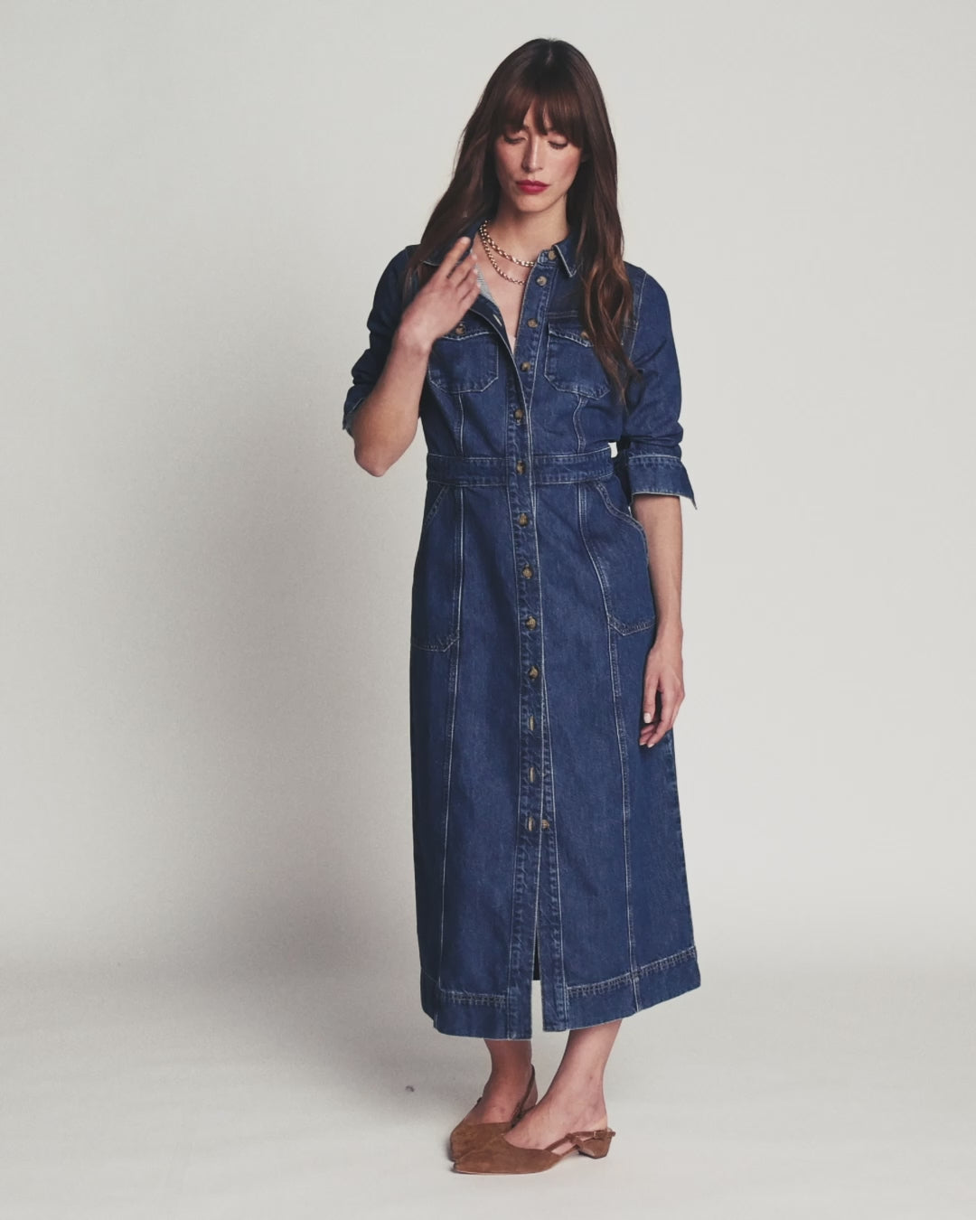 Fleur Jeans-Midikleid