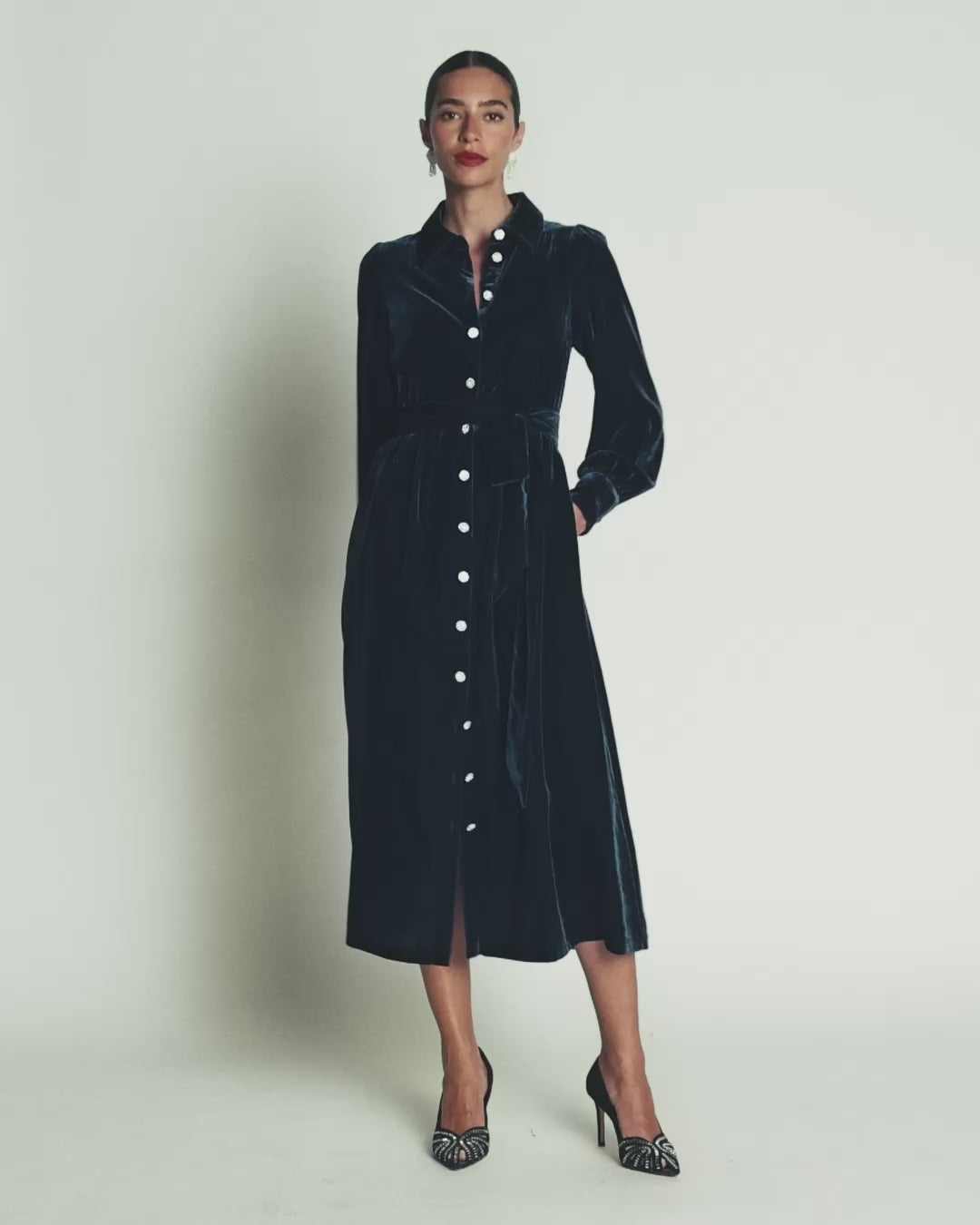 Maeve Hemdblusenkleid aus Samt