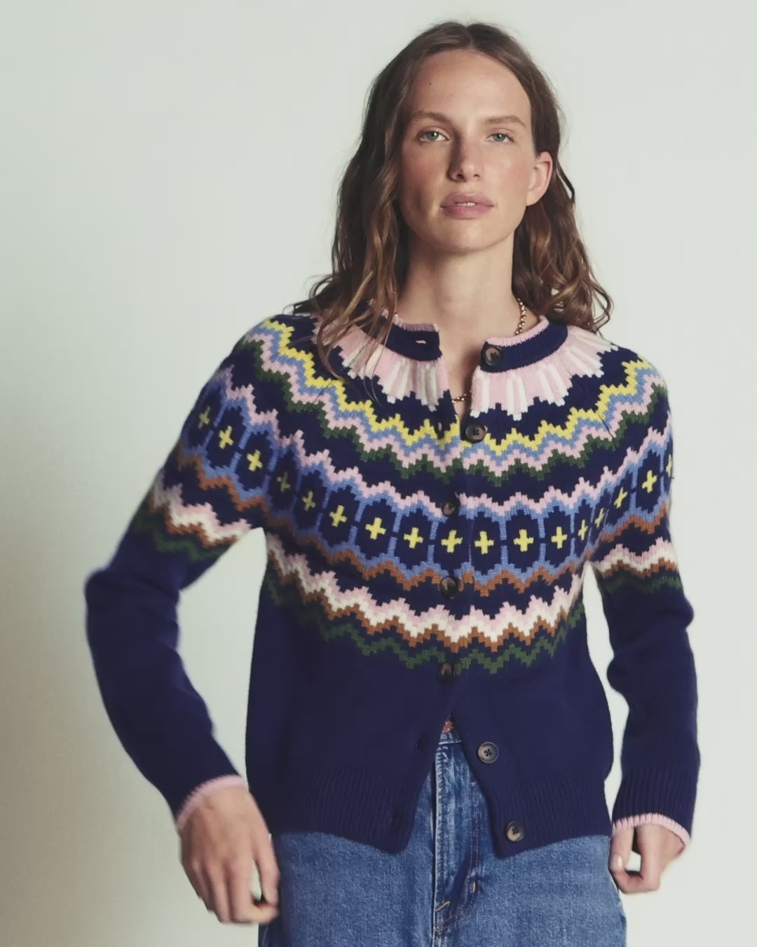 Mae Fair-Isle-Strickjacke