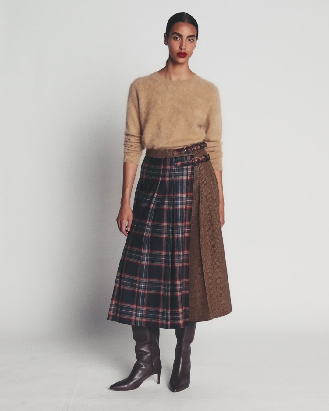 Plissierter Midi-Kilt