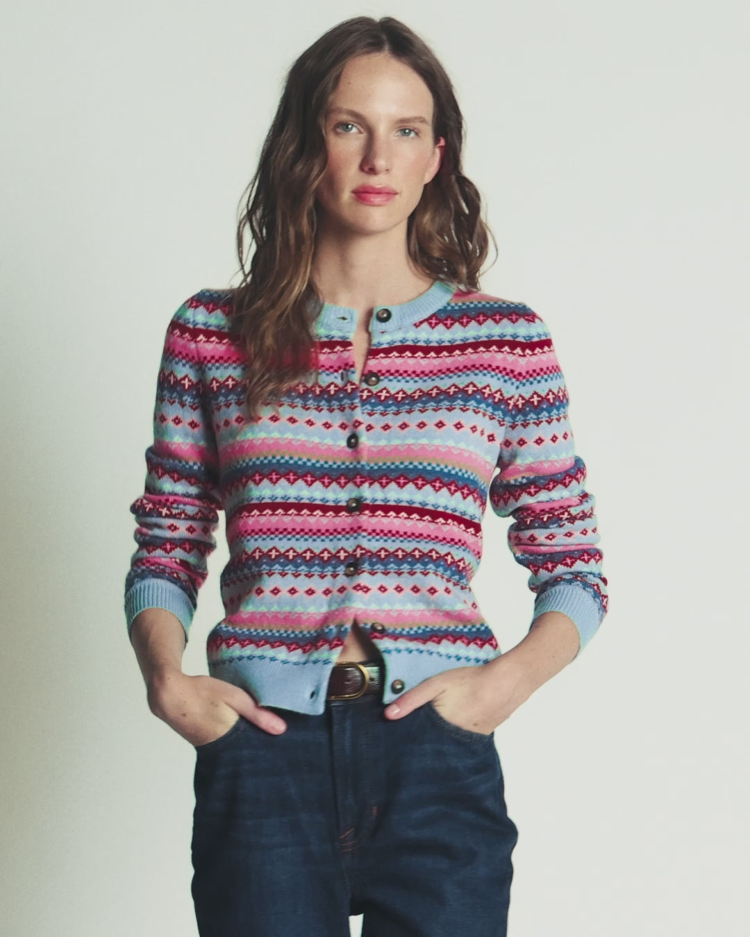Edie Fair-Isle-Strickjacke