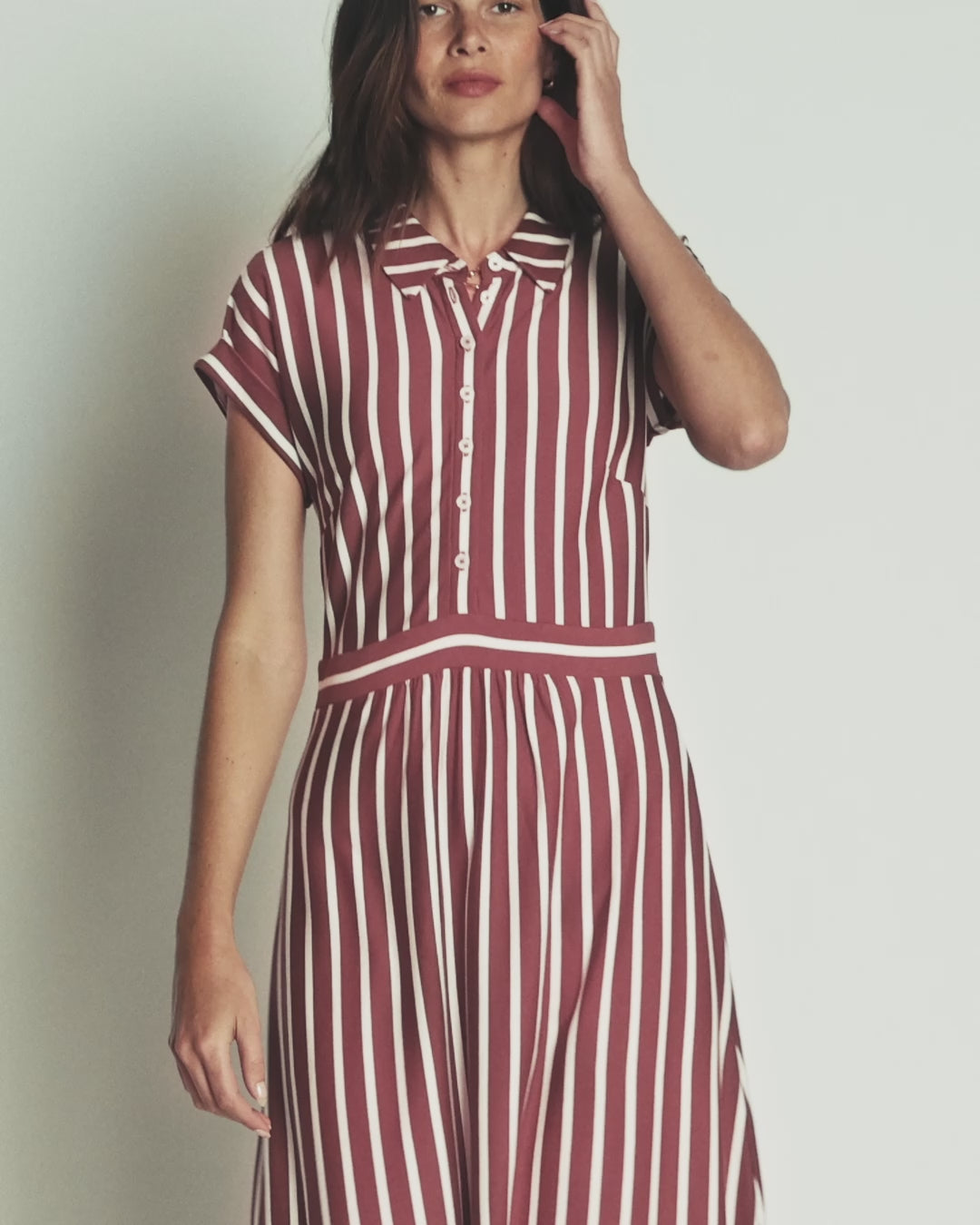 Fae Jersey-Hemdblusenkleid