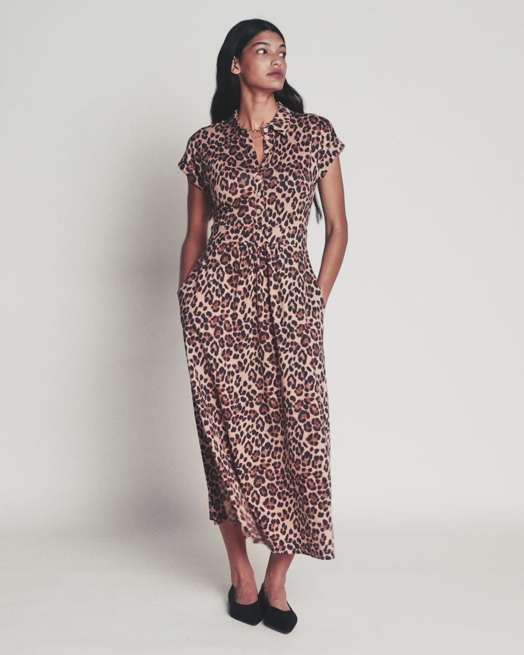 Fae Jersey-Hemdblusenkleid