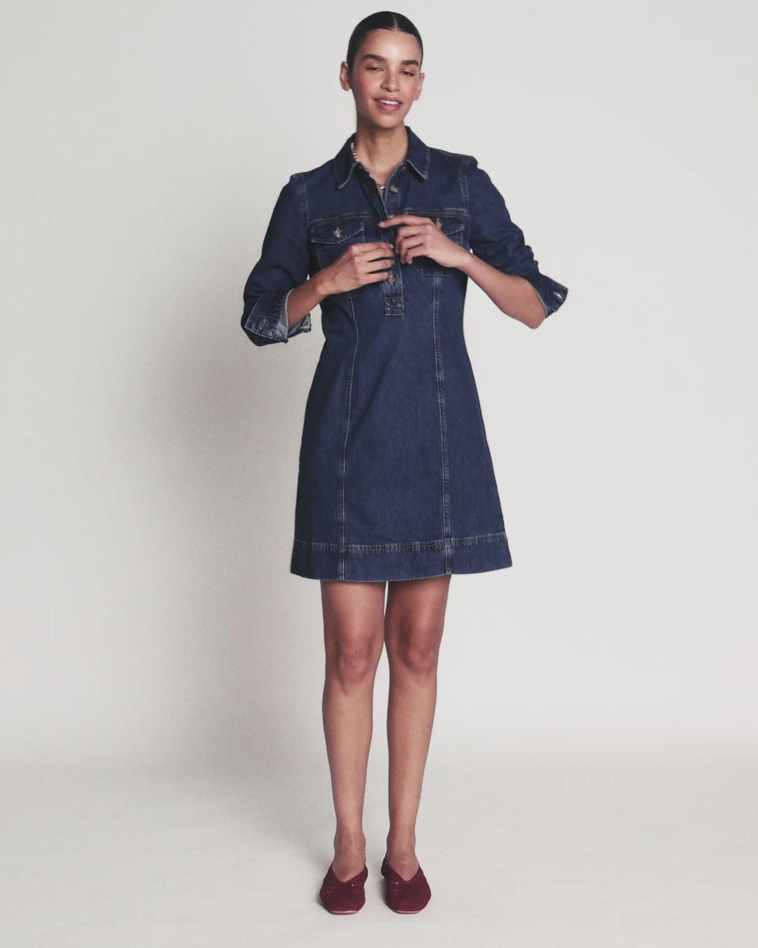 Fleur Kurzes Jeanskleid