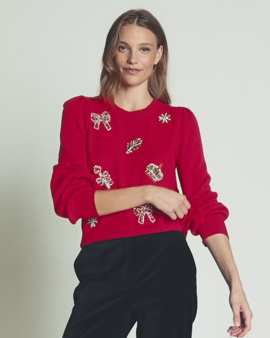 Ria Verzierter Strickpullover