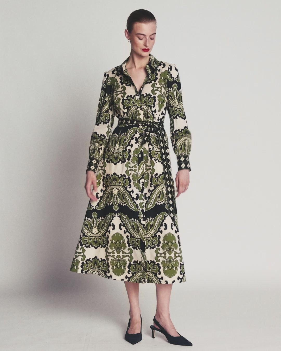 Maeve Midi-Hemdblusenkleid aus Baumwolle