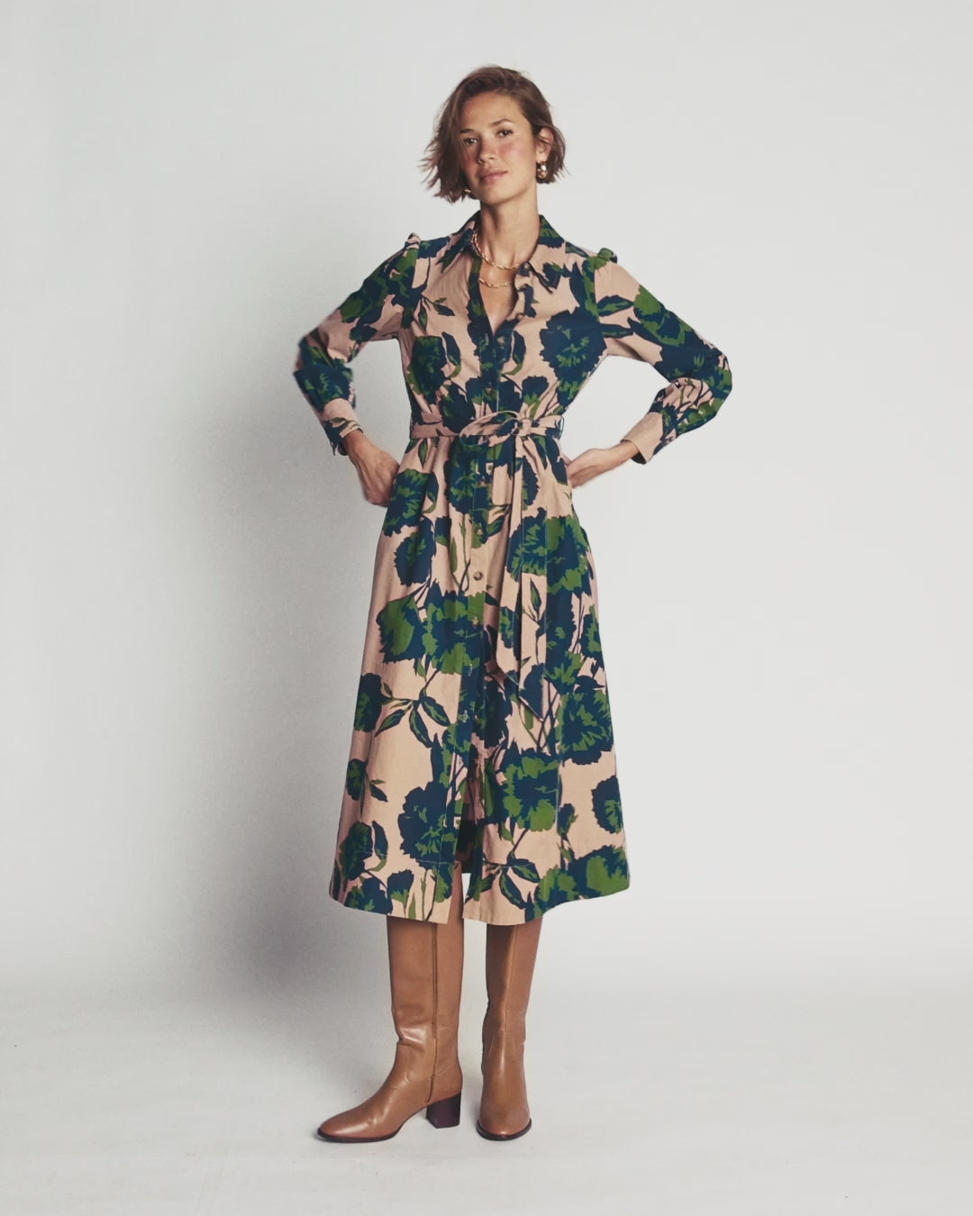 Maeve Midi-Hemdblusenkleid aus Cord